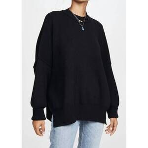 NEW FREE PEOPLE easy street tunic sweater in black